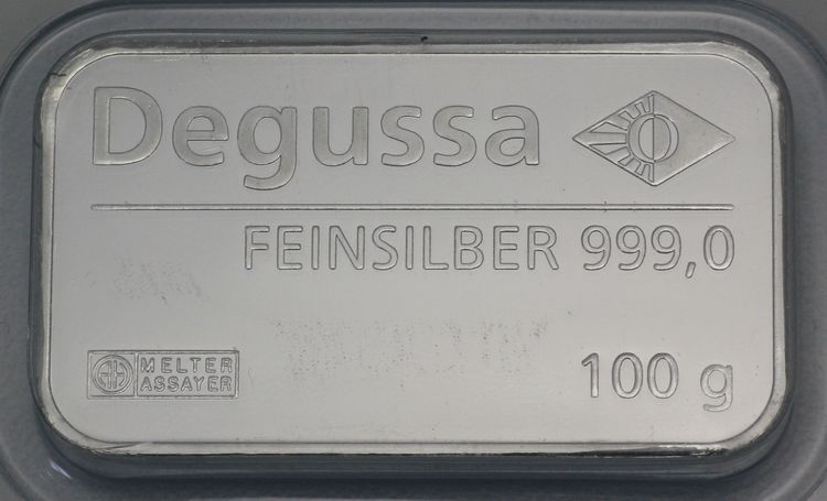 100g Silberbarren Degussa