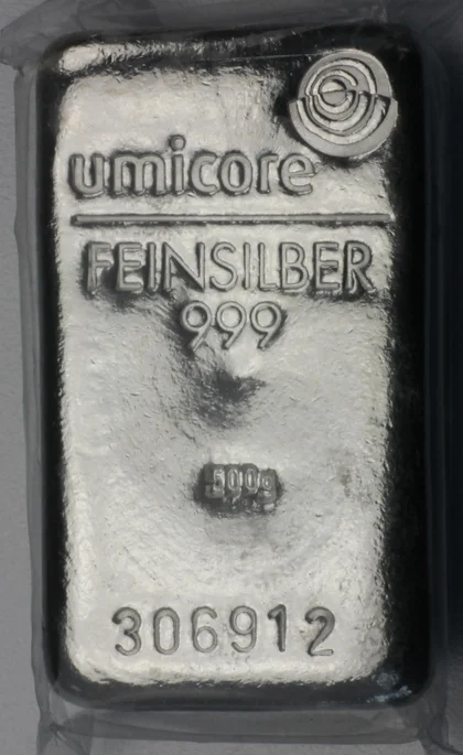 500g Umicore Silberbarren