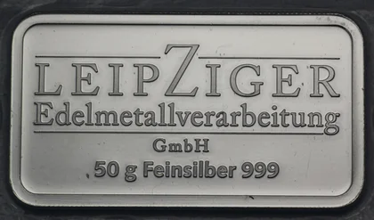 50g Silberbarren Leipziger Edelmetallverarbeitung LEV