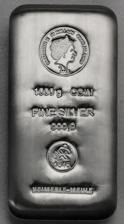 1kg Münzbarren 99,99% Feinsilber Cook Islands