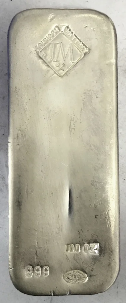 100oz Silberbarren JM