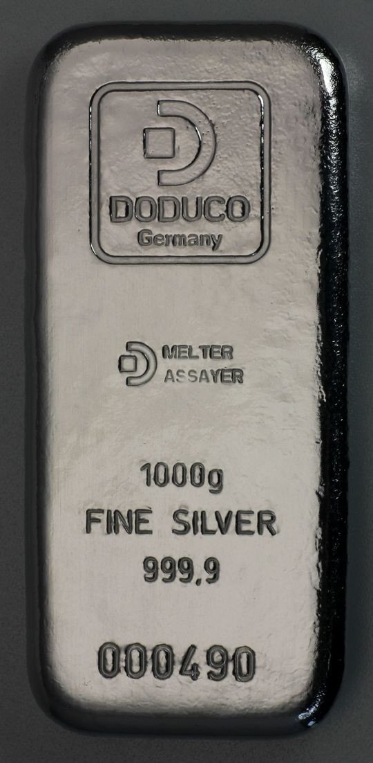 1000g Silberbarren DODUCO 999,9er Feinsilber