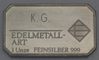 1oz Silberbarren KG Edelmetall-Art