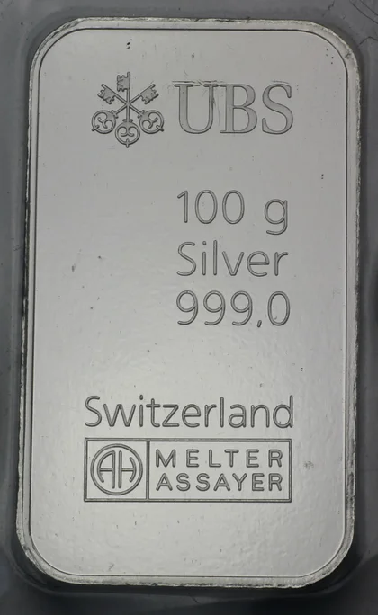 100g Silberbaarren UBS