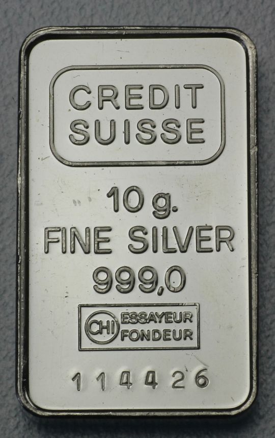 10g Silberbarren Credit Suisse