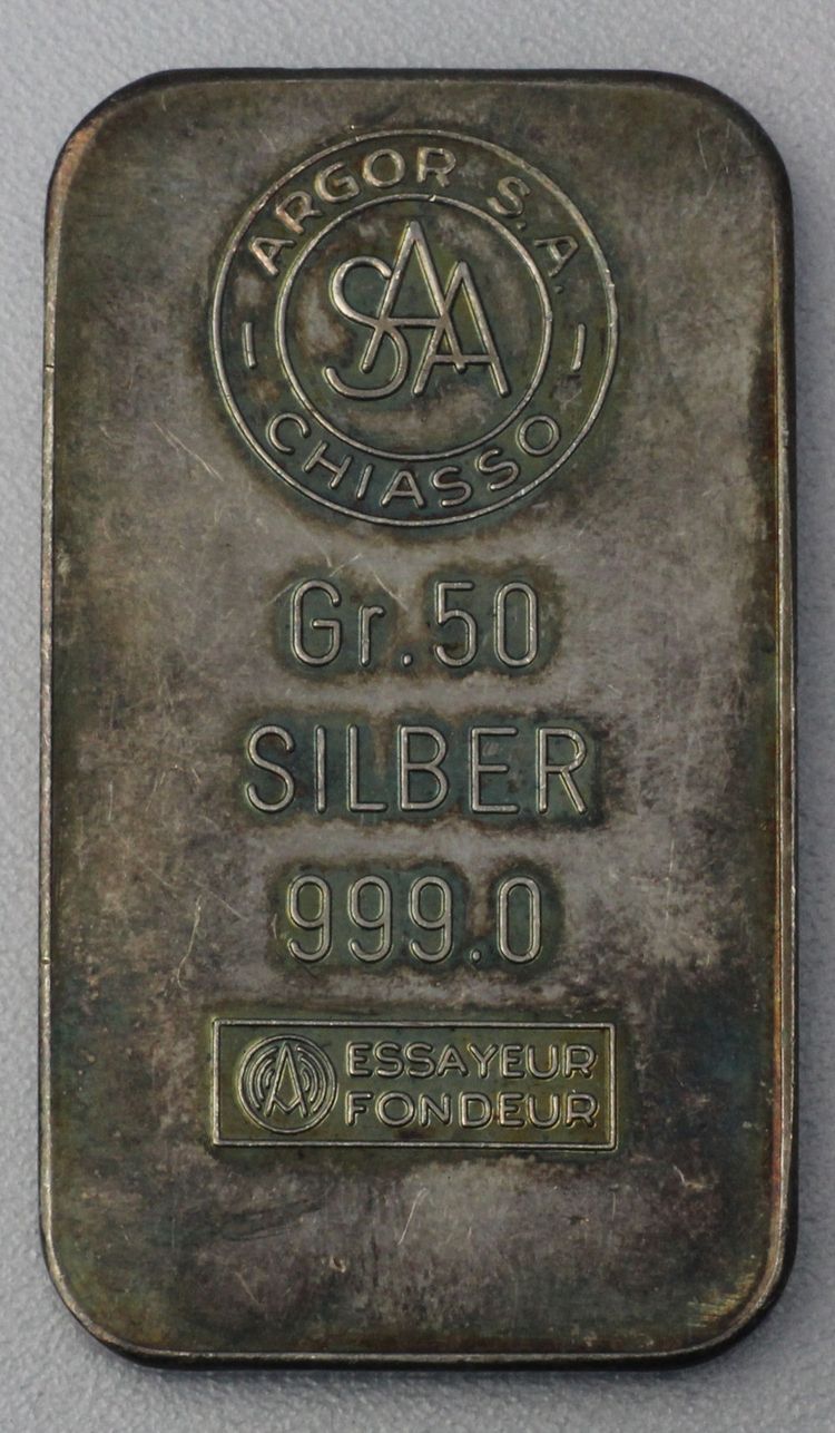50g Silberbarren Argor-Chiasso