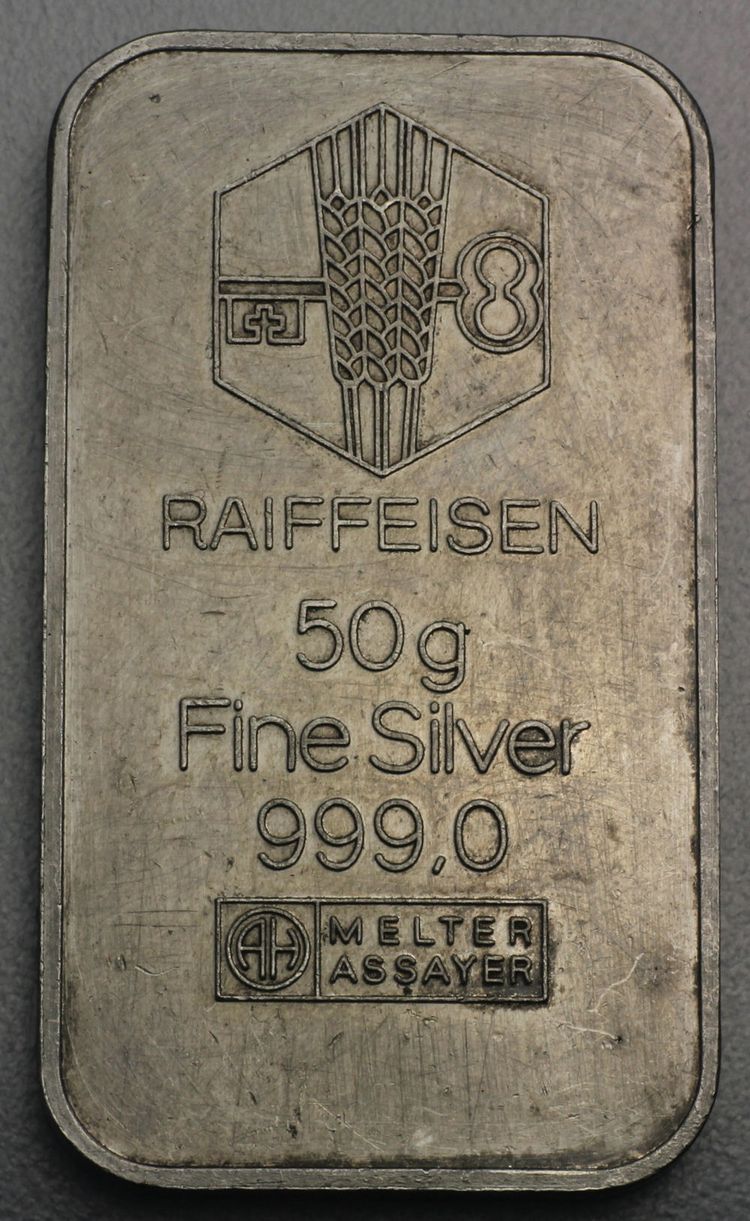 Raiffeisen Silberbarren 50g