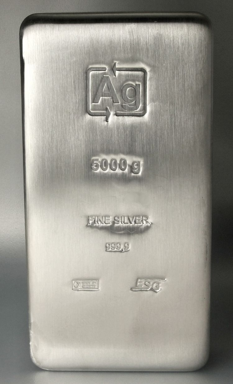 5kg Silberbarren ESG aus Recycling-Silber