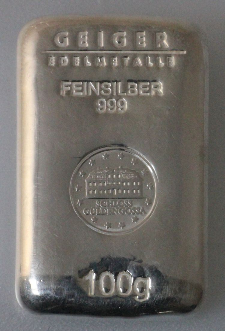 100g Silberbarren Geiger Edelmetalle