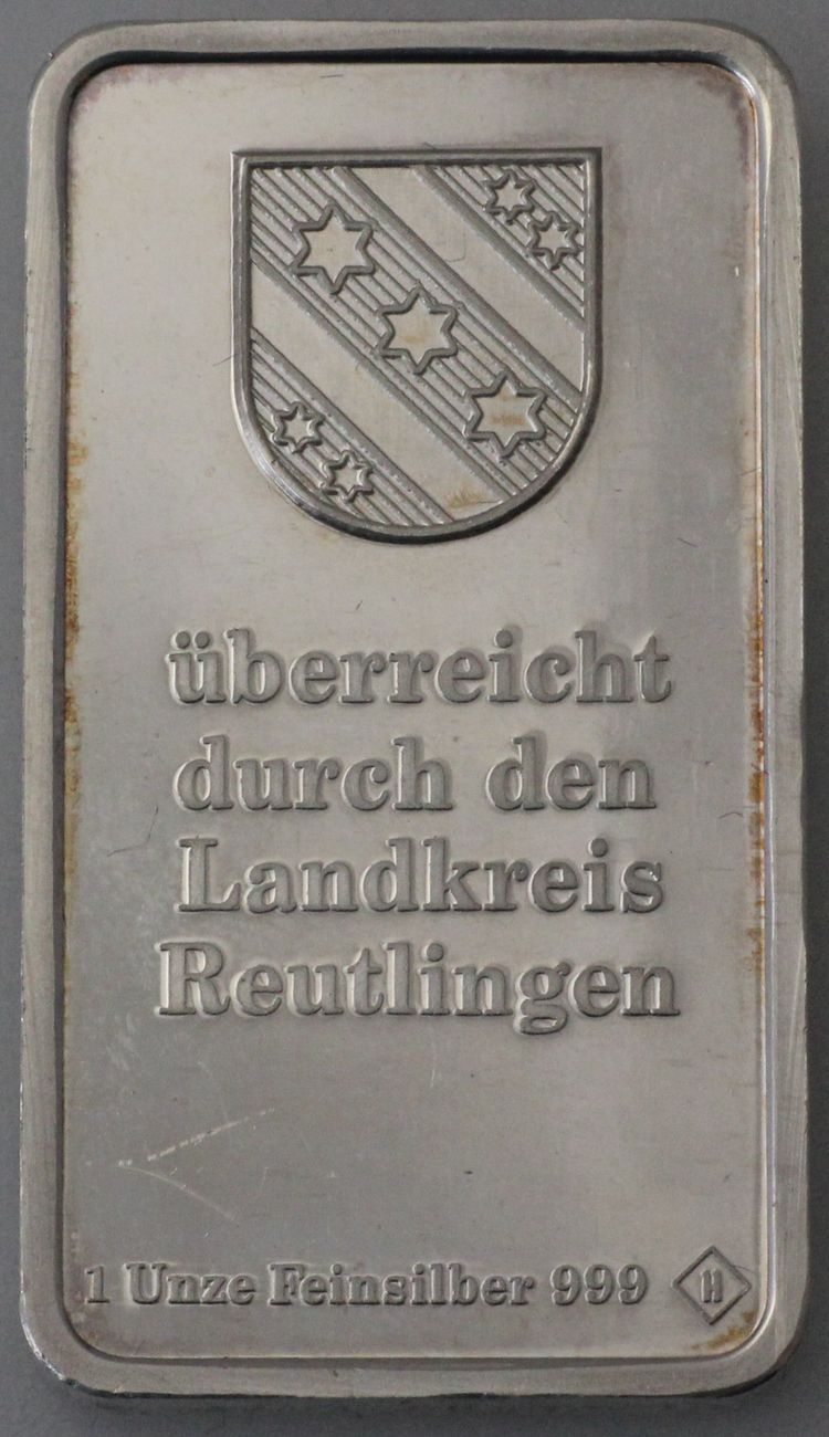 Silberbarren 1oz Landkreis Reutlingen
