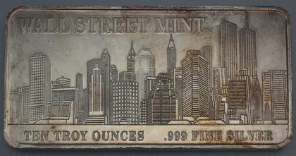 10oz Silberbarren Wall Street Mint