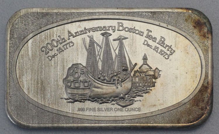 1oz Silberbarren Boston Tea Party