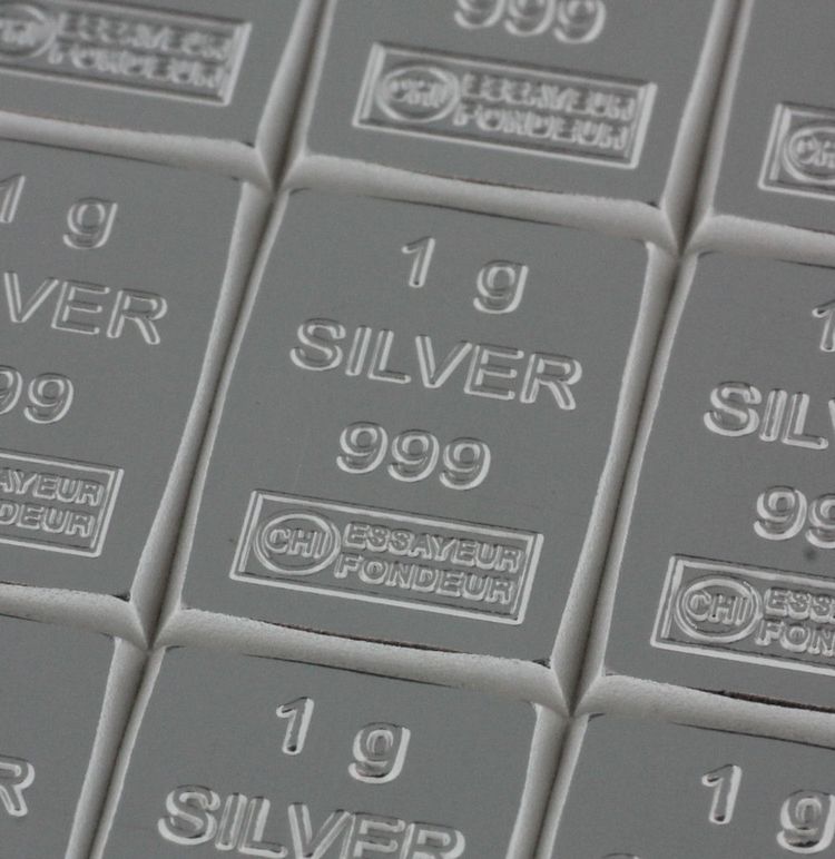1g ESG Silberbarren aus Silbertafel