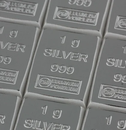 1g ESG Silberbarren aus Silbertafel