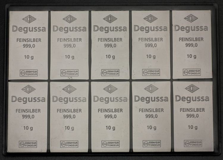 100g Combi-Silberbarren Degussa