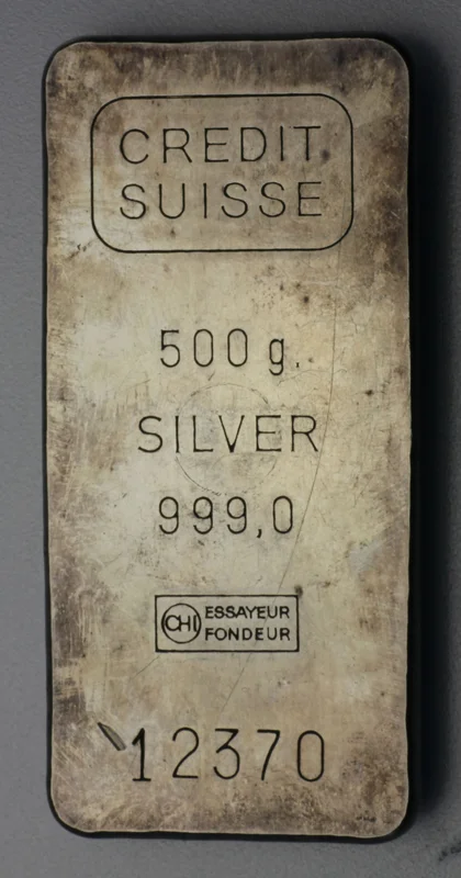 500g Silberbarren Credit Suisse