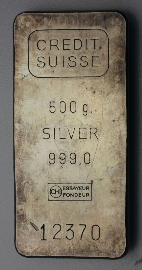 500g Silberbarren Credit Suisse