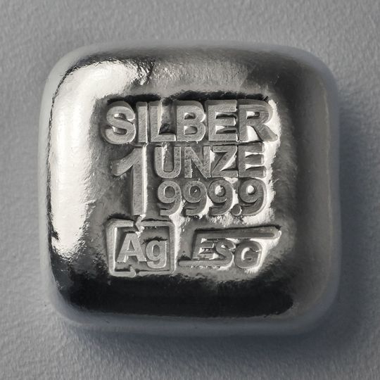 Gegossener 1oz Silberbarren