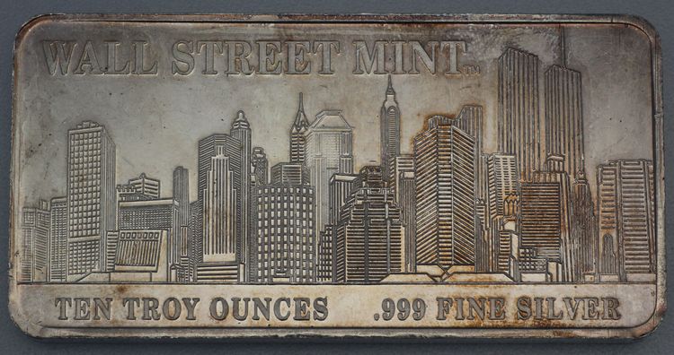 10oz Silberbarren Wall Street Mint