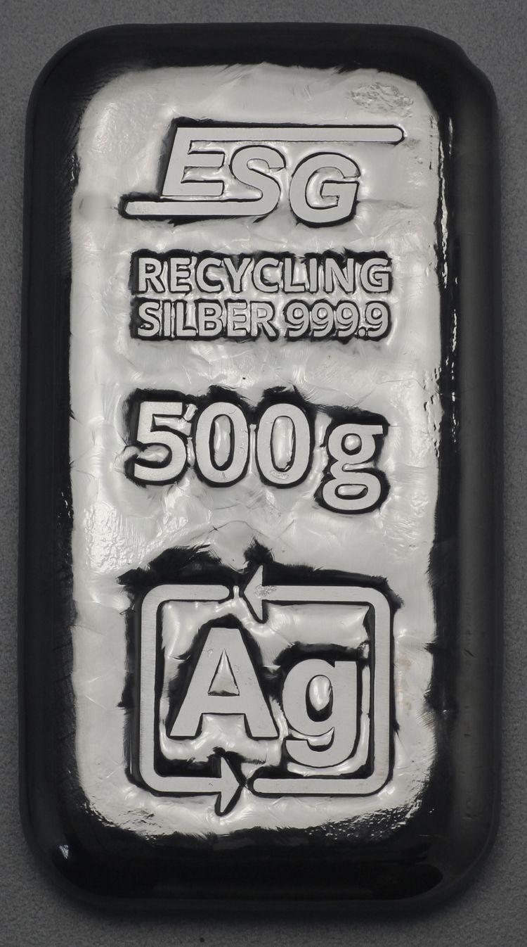 500g Silberbarren ESG