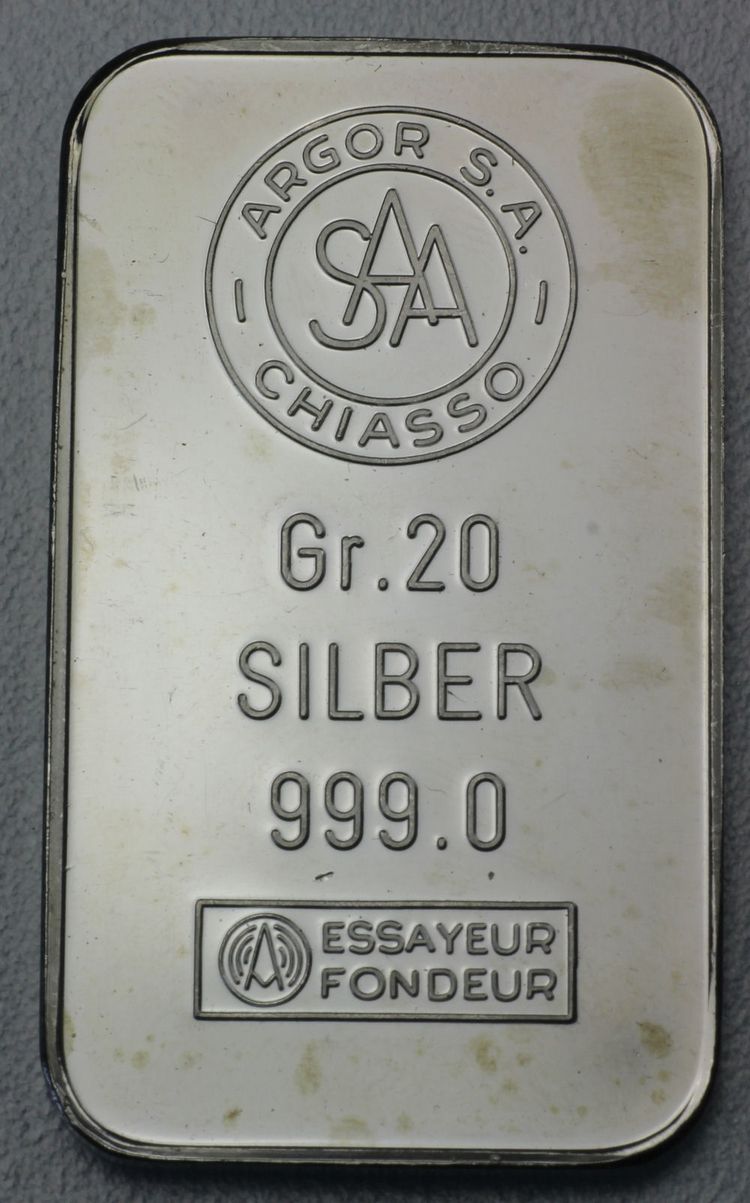 20g Silberbarren Argor Chiasso