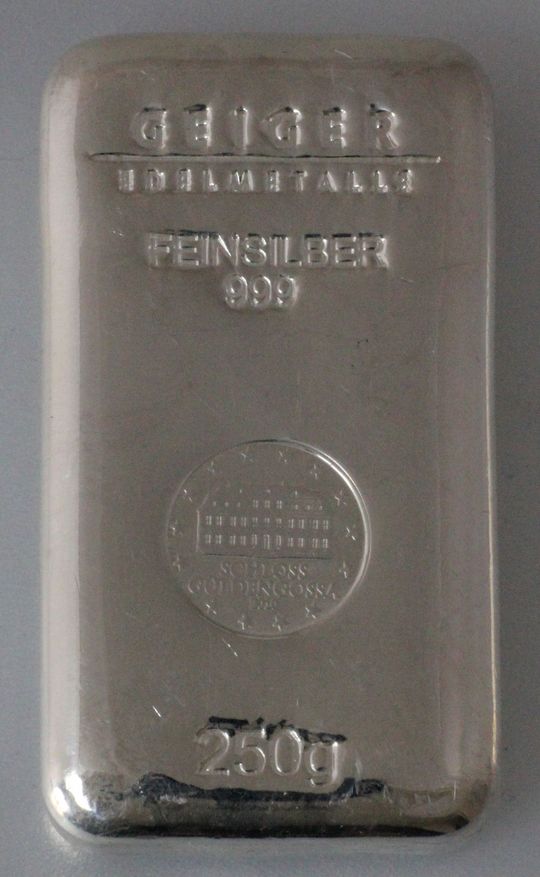 250g Geiger Edelmetalle Silberbarren