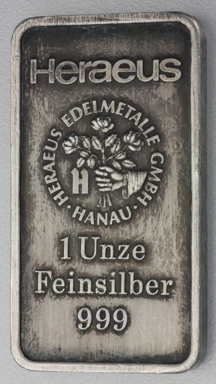 1 Unze Feinsilber Heraeus