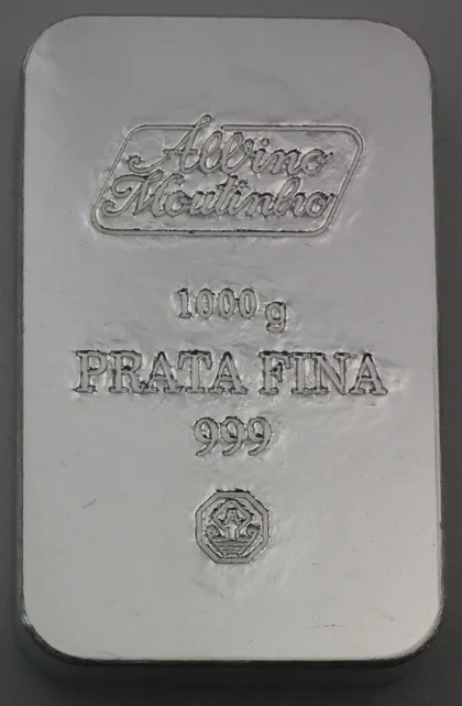 1000g Prata Fina Silberbarren Albino Moutinbro Portugal