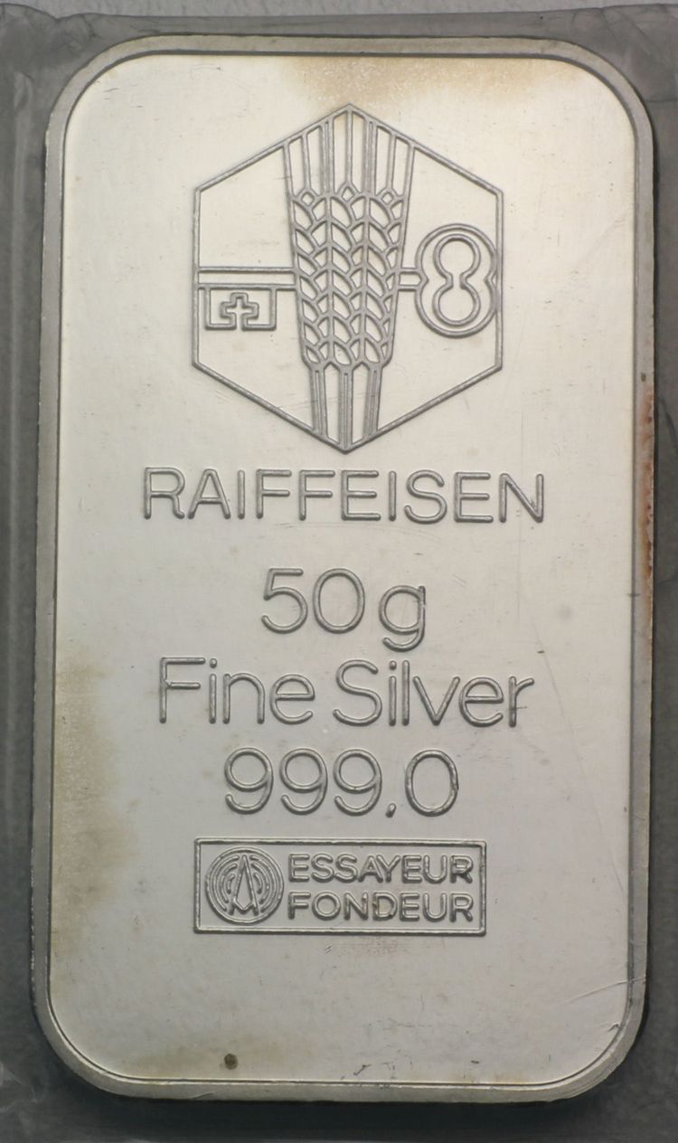 Raiffeisen Silberbarren 50g