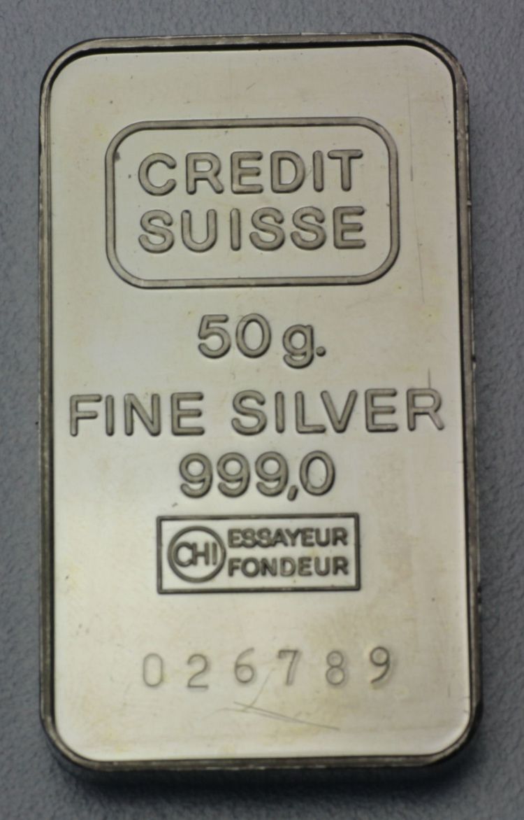 50g Silberbarren Credit Suisse