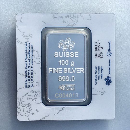 100g Silberbarren PAMP