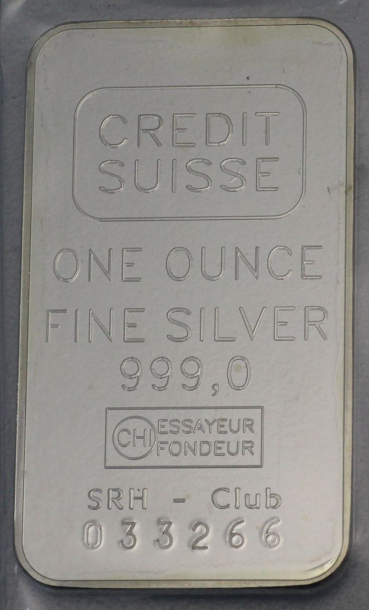 1oz Silberbarren Credit Suisse SRH-Club 1oz Silberbarren Credit Suisse SRH-Club