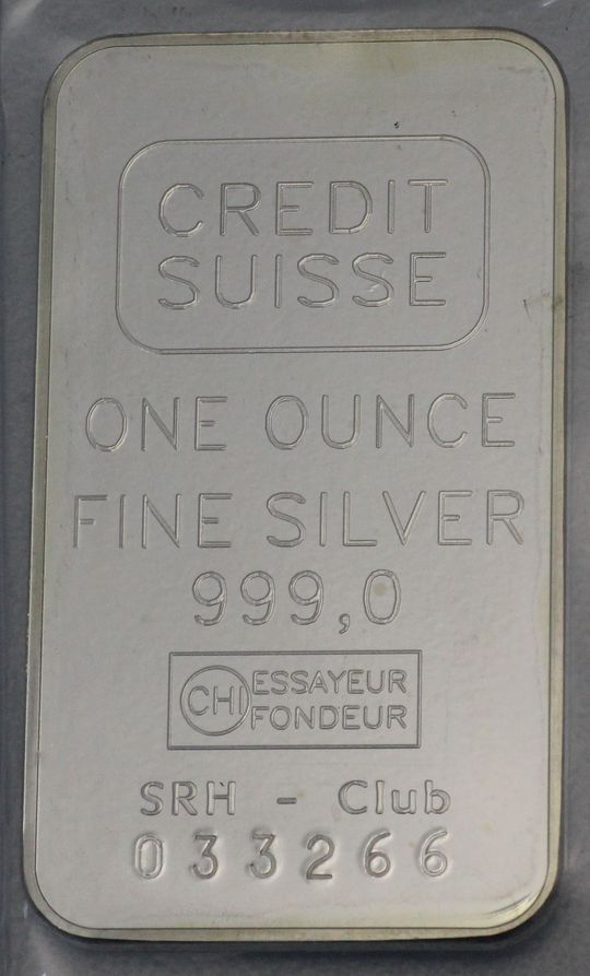 1oz Silberbarren Credit Suisse SRH-Club