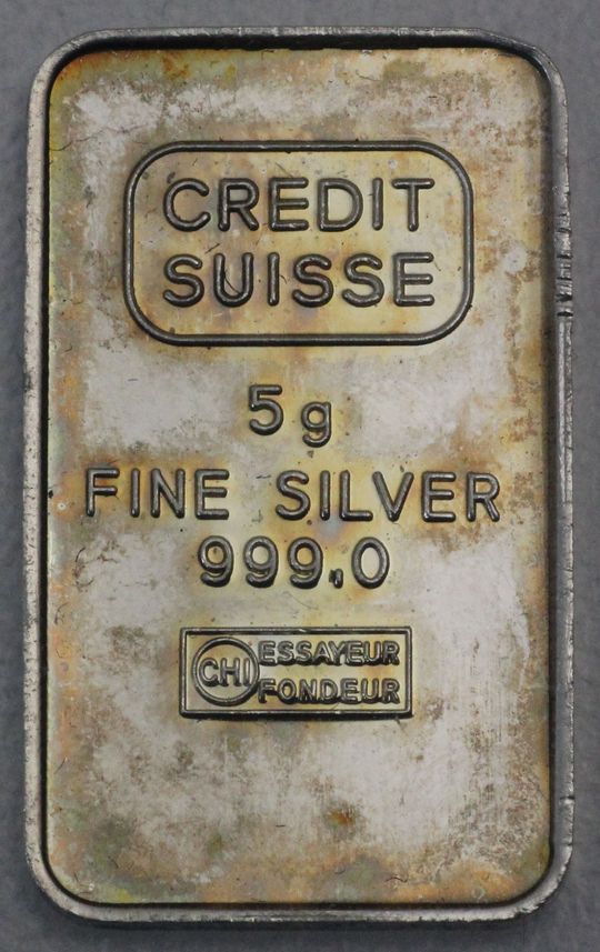 5g Silberbarren ohne Seriennummer Credit Suisse