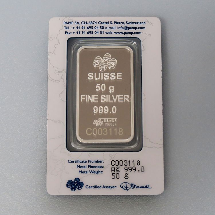 50g Silberbarren PAMP 50g Silberbarren PAMP