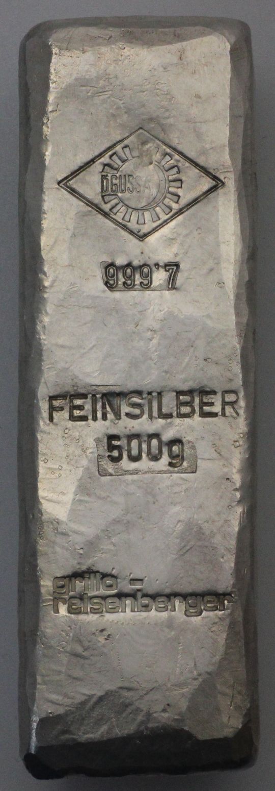 500g Silberbarren Grillo-Reisenberger Ögussa
