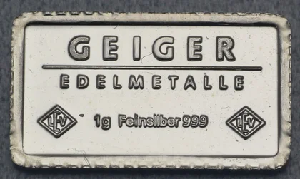 1g Silberbarren Geiger Edelmetalle LEV