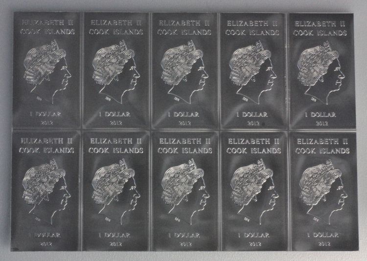 100g ComibCoin Silbermünzbarren Cook Islands 10x10g