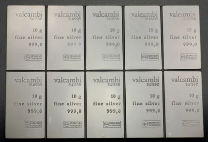 10x10g Silver CombiBar Valcambi