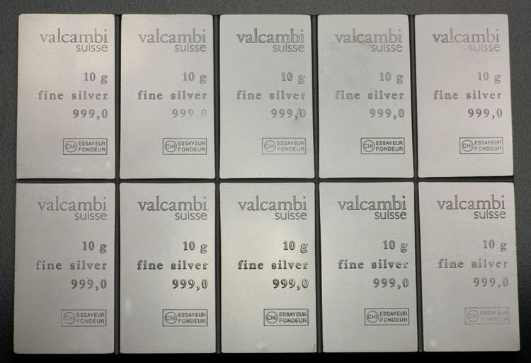 10x10g Silver CombiBar Valcambi