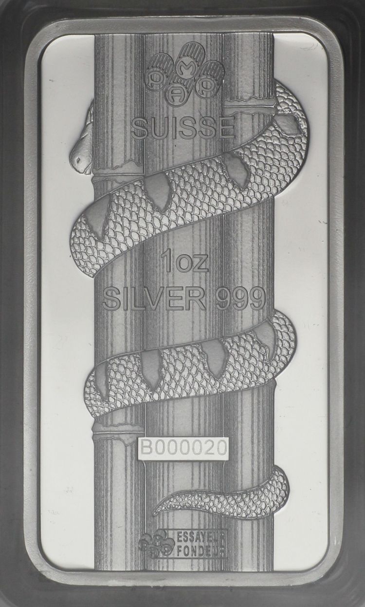 1oz Lunar Schlange Silberbarren PAMP 1oz Lunar Schlange Silberbarren PAMP