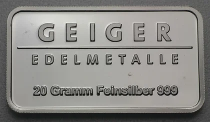 20g Silberbarren Geiger Edelmetalle