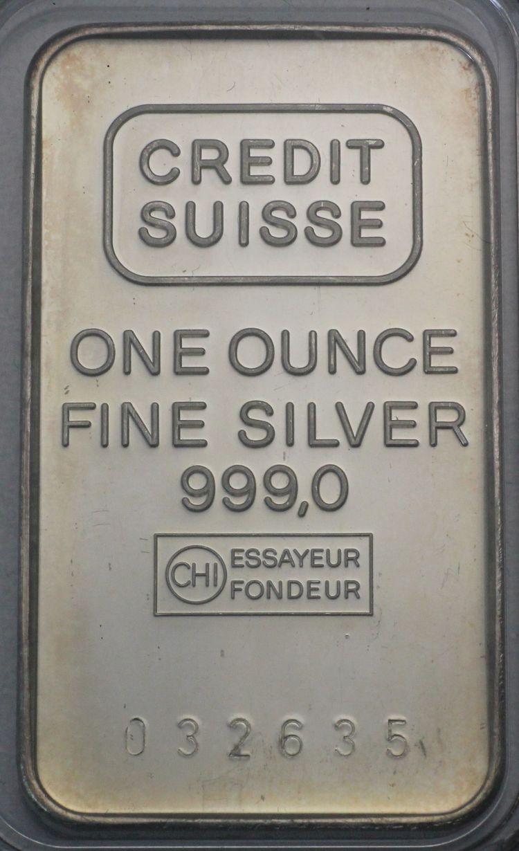 1oz Silber Credit Suisse (Valcambi)