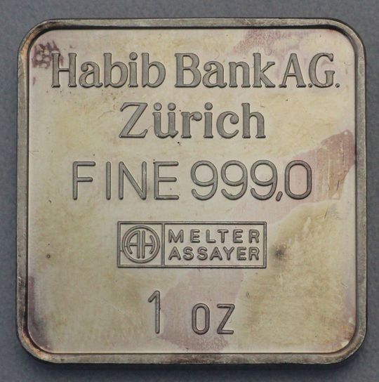1oz Silberbarren Habib Bank Zürich